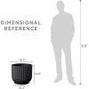 imageKante Round Fulted Planter 11 Inch Dia Large Concrete Plant Pots with Drainage Hole and Rubber Plug Modern Decor for Indoor Outdoor Plants Flower BlackBlack