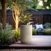 imageKante Round Fulted Planter 11 Inch Dia Large Concrete Plant Pots with Drainage Hole and Rubber Plug Modern Decor for Indoor Outdoor Plants Flower BlackWeathered Concrete