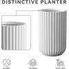 imageKante Round Fulted Planter 11 Inch Dia Large Concrete Plant Pots with Drainage Hole and Rubber Plug Modern Decor for Indoor Outdoor Plants Flower BlackWhite
