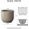 imageKante Round Fulted Planter 11 Inch Dia Large Concrete Plant Pots with Drainage Hole and Rubber Plug Modern Decor for Indoor Outdoor Plants Flower BlackWeathered Concrete