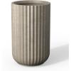 imageKante Round Fulted Planter 11 Inch Dia Large Concrete Plant Pots with Drainage Hole and Rubber Plug Modern Decor for Indoor Outdoor Plants Flower BlackWeathered Concrete