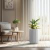 imageKante Round Fulted Planter 11 Inch Dia Large Concrete Plant Pots with Drainage Hole and Rubber Plug Modern Decor for Indoor Outdoor Plants Flower BlackWhite
