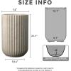 imageKante Round Fulted Planter 11 Inch Dia Large Concrete Plant Pots with Drainage Hole and Rubber Plug Modern Decor for Indoor Outdoor Plants Flower BlackWeathered Concrete