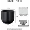 imageKante Round Fulted Planter 11 Inch Dia Large Concrete Plant Pots with Drainage Hole and Rubber Plug Modern Decor for Indoor Outdoor Plants Flower BlackBlack