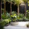 imageKante Round Fulted Planter 11 Inch Dia Large Concrete Plant Pots with Drainage Hole and Rubber Plug Modern Decor for Indoor Outdoor Plants Flower BlackWeathered Concrete