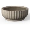 imageKante Round Fulted Planter 11 Inch Dia Large Concrete Plant Pots with Drainage Hole and Rubber Plug Modern Decor for Indoor Outdoor Plants Flower BlackWeathered Concrete