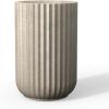imageKante Round Fulted Planter 11 Inch Dia Large Concrete Plant Pots with Drainage Hole and Rubber Plug Modern Decor for Indoor Outdoor Plants Flower BlackWeathered Concrete