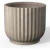 imageKante Round Fulted Planter 11 Inch Dia Large Concrete Plant Pots with Drainage Hole and Rubber Plug Modern Decor for Indoor Outdoor Plants Flower BlackWeathered Concrete