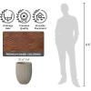 imageKante Round Fluted Concrete Planter 169Inch Dia BarrelStyle Pot with Drainage Hole Weathered Finish with Warm Brown Interior 137quot Opening for Indoor and Outdoor UseWeathered Concrete