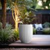imageKante Round Fluted Concrete Planter 169Inch Dia BarrelStyle Pot with Drainage Hole Weathered Finish with Warm Brown Interior 137quot Opening for Indoor and Outdoor UseWhite