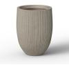 imageKante Round Fluted Concrete Planter 169Inch Dia BarrelStyle Pot with Drainage Hole Weathered Finish with Warm Brown Interior 137quot Opening for Indoor and Outdoor UseWeathered Concrete