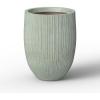 imageKante Round Fluted Concrete Planter 169Inch Dia BarrelStyle Pot with Drainage Hole Weathered Finish with Warm Brown Interior 137quot Opening for Indoor and Outdoor UseMint Green