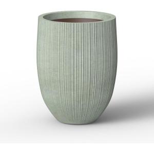 imageKante Round Fluted Concrete Planter 169Inch Dia BarrelStyle Pot with Drainage Hole Weathered Finish with Warm Brown Interior 137quot Opening for Indoor and Outdoor UseMint Green