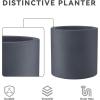 imageKante 126quot Dia Round Concrete Planter Modern Style Large Cylindrical Plant Pot with Drainage Hole and Rubber Plug for Indoor Outdoor Patio Pure WhiteCharcoal
