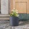 imageKante 126quot Dia Round Concrete Planter Modern Style Large Cylindrical Plant Pot with Drainage Hole and Rubber Plug for Indoor Outdoor Patio Pure WhiteCharcoal