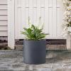 imageKante 126quot Dia Round Concrete Planter Modern Style Large Cylindrical Plant Pot with Drainage Hole and Rubber Plug for Indoor Outdoor Patio Pure WhiteCharcoal
