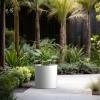 imageKante 126quot Dia Round Concrete Planter Modern Style Large Cylindrical Plant Pot with Drainage Hole and Rubber Plug for Indoor Outdoor Patio Pure WhitePure White