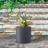 imageKante 126quot Dia Round Concrete Planter Modern Style Large Cylindrical Plant Pot with Drainage Hole and Rubber Plug for Indoor Outdoor Patio Pure WhiteCharcoal
