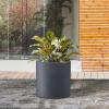 imageKante 126quot Dia Round Concrete Planter Modern Style Large Cylindrical Plant Pot with Drainage Hole and Rubber Plug for Indoor Outdoor Patio Pure WhiteCharcoal