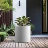 imageKante 126quot Dia Round Concrete Planter Modern Style Large Cylindrical Plant Pot with Drainage Hole and Rubber Plug for Indoor Outdoor Patio Pure WhitePure White