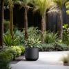 imageKante 138Inch Dia Round Concrete Planter Indoor ampamp Outdoor Garden Pot with Drainage Hole ampamp Rubber Plug Ideal for Flower and Tree BlackBlack