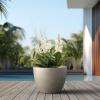 imageKante 142 Inch Round Concrete Planter  Classic Large IndoorOutdoor Plant Pot with Drainage Hole and Rubber Plug Suitable for Gardens and Patios Weathered ConcreteWeathered Concrete