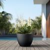 imageKante 142 Inch Round Concrete Planter  Classic Large IndoorOutdoor Plant Pot with Drainage Hole and Rubber Plug Suitable for Gardens and Patios Weathered ConcreteBlack