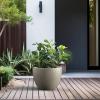 imageKante 142 Inch Round Concrete Planter  Classic Large IndoorOutdoor Plant Pot with Drainage Hole and Rubber Plug Suitable for Gardens and Patios Weathered ConcreteWeathered Concrete