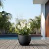 imageKante 142 Inch Round Concrete Planter  Classic Large IndoorOutdoor Plant Pot with Drainage Hole and Rubber Plug Suitable for Gardens and Patios Weathered ConcreteBlack