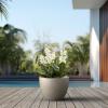 imageKante 142 Inch Round Concrete Planter  Classic Large IndoorOutdoor Plant Pot with Drainage Hole and Rubber Plug Suitable for Gardens and Patios Weathered ConcreteWeathered Concrete