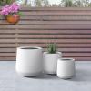 imageKante 153quot Dia Round Concrete Planter Outdoor Indoor Large Plant Pots Containers with Drainage Hole and Rubber Plug for Home Garden Patio Buff ConcretePure White