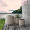 imageKante 153quot Dia Round Concrete Planter Outdoor Indoor Large Plant Pots Containers with Drainage Hole and Rubber Plug for Home Garden Patio Buff ConcreteBuff Concrete