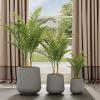 imageKante 153quot Dia Round Concrete Planter Outdoor Indoor Large Plant Pots Containers with Drainage Hole and Rubber Plug for Home Garden Patio Buff ConcreteGray Concrete