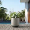 imageKante 153quot Dia Round Concrete Planter Outdoor Indoor Large Plant Pots Containers with Drainage Hole and Rubber Plug for Home Garden Patio Buff ConcreteBuff Concrete
