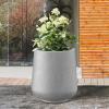imageKante 153quot Dia Round Concrete Planter Outdoor Indoor Large Plant Pots Containers with Drainage Hole and Rubber Plug for Home Garden Patio Buff ConcreteNatural Concrete