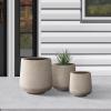 imageKante 153quot Dia Round Concrete Planter Outdoor Indoor Large Plant Pots Containers with Drainage Hole and Rubber Plug for Home Garden Patio Buff ConcreteBuff Concrete