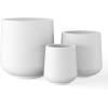 imageKante 153quot Dia Round Concrete Planter Outdoor Indoor Large Plant Pots Containers with Drainage Hole and Rubber Plug for Home Garden Patio Buff ConcretePure White