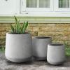 imageKante 153quot Dia Round Concrete Planter Outdoor Indoor Large Plant Pots Containers with Drainage Hole and Rubber Plug for Home Garden Patio Buff ConcreteNatural Concrete