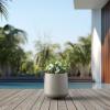imageKante 153quot Dia Round Concrete Planter Outdoor Indoor Large Plant Pots Containers with Drainage Hole and Rubber Plug for Home Garden Patio Buff ConcreteBuff Concrete