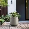 imageKante 153quot Dia Round Concrete Planter Outdoor Indoor Large Plant Pots Containers with Drainage Hole and Rubber Plug for Home Garden Patio Buff ConcreteBuff Concrete
