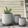 imageKante 153quot Dia Round Concrete Planter Outdoor Indoor Large Plant Pots Containers with Drainage Hole and Rubber Plug for Home Garden Patio Buff ConcreteNatural Concrete