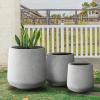 imageKante 153quot Dia Round Concrete Planter Outdoor Indoor Large Plant Pots Containers with Drainage Hole and Rubber Plug for Home Garden Patio Buff ConcreteNatural Concrete