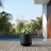 imageKante 153quot Dia Round Concrete Planter Outdoor Indoor Large Plant Pots Containers with Drainage Hole and Rubber Plug for Home Garden Patio Buff ConcreteBlack