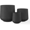 imageKante 153quot Dia Round Concrete Planter Outdoor Indoor Large Plant Pots Containers with Drainage Hole and Rubber Plug for Home Garden Patio Buff ConcreteBlack