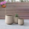 imageKante 153quot Dia Round Concrete Planter Outdoor Indoor Large Plant Pots Containers with Drainage Hole and Rubber Plug for Home Garden Patio Buff ConcreteBuff Concrete