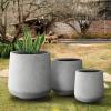 imageKante 153quot Dia Round Concrete Planter Outdoor Indoor Large Plant Pots Containers with Drainage Hole and Rubber Plug for Home Garden Patio Buff ConcreteNatural Concrete