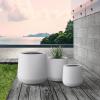 imageKante 153quot Dia Round Concrete Planter Outdoor Indoor Large Plant Pots Containers with Drainage Hole and Rubber Plug for Home Garden Patio Buff ConcretePure White