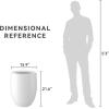 imageKante 217quot H Buff Concrete Tall Planter Large Outdoor Indoor Decorative Pot with Drainage Hole and Rubber Plug Modern Round Style for Home and GardenSnow White