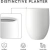 imageKante 217quot H Buff Concrete Tall Planter Large Outdoor Indoor Decorative Pot with Drainage Hole and Rubber Plug Modern Round Style for Home and GardenWhite