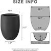 imageKante 217quot H Buff Concrete Tall Planter Large Outdoor Indoor Decorative Pot with Drainage Hole and Rubber Plug Modern Round Style for Home and GardenBurnished Black